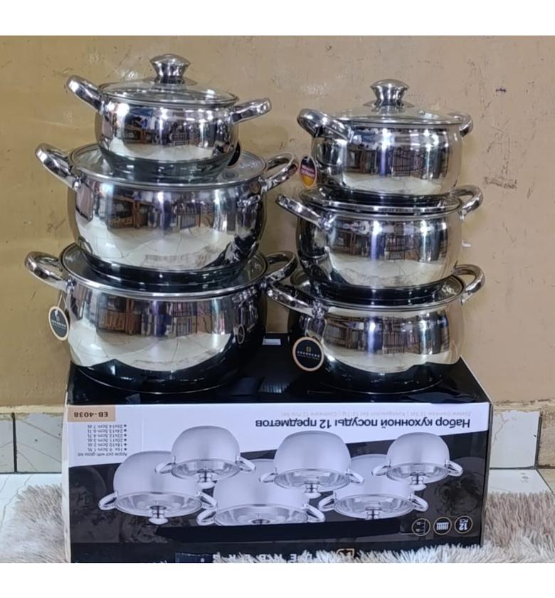Edenberg 12pcs Stainless Steel Sufuria Set image