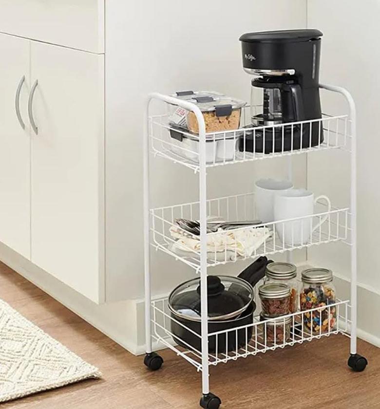 Multi functional organizing trolley with wheels. image