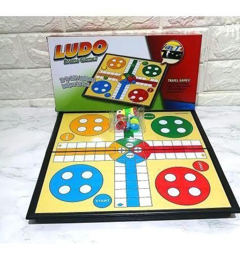 Ludo Board Game Portable Travel Magnetic Family Brain Game image