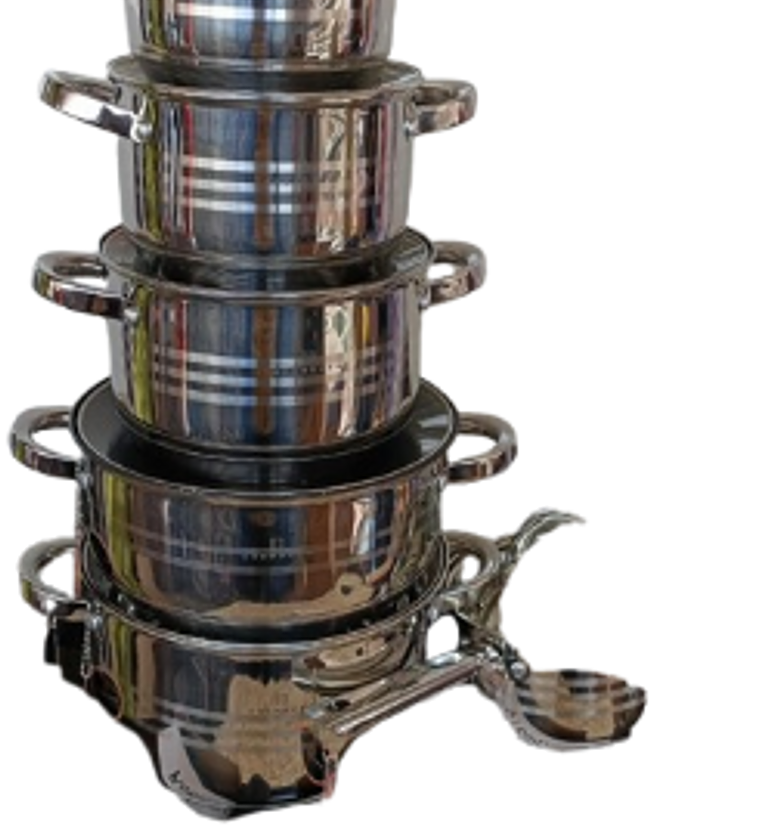  Edenberg 12-piece Stainless Steel Cookware Set.  image