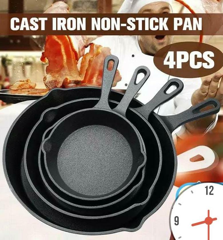 4 Piece Cast Iron Frying Pans Set image