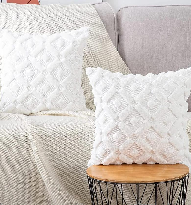 Luxury  Plush Flocking Cushion Cover 3D image