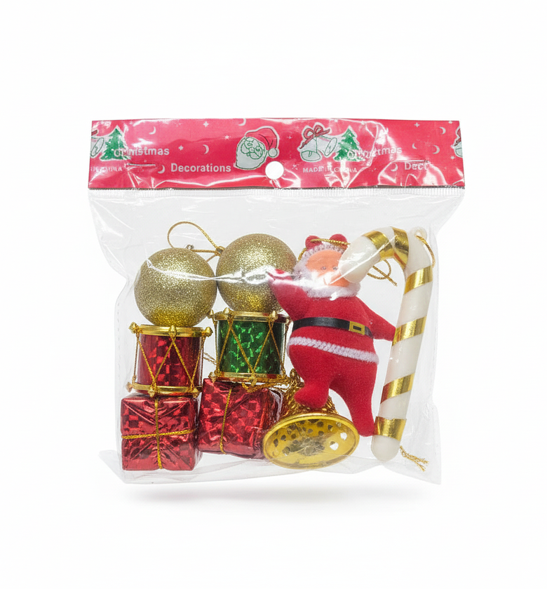 Festive Christmas Ornaments Set Santa Gifts image