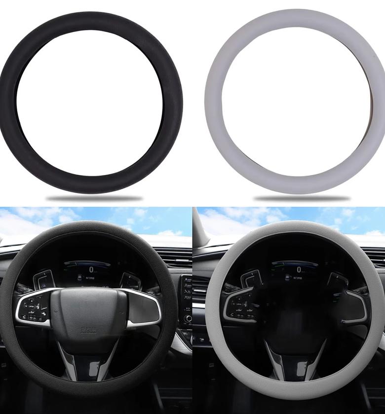 Universal Anti-Slip Silicone Car Steering Wheel Cover Protector - Durable Soft Grip for All Models (38cm) image