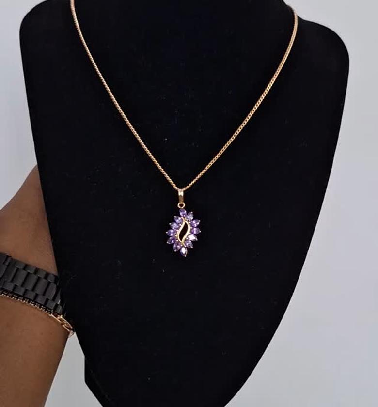 hypollargenic non tarnish and anti fading gold coated necklace image