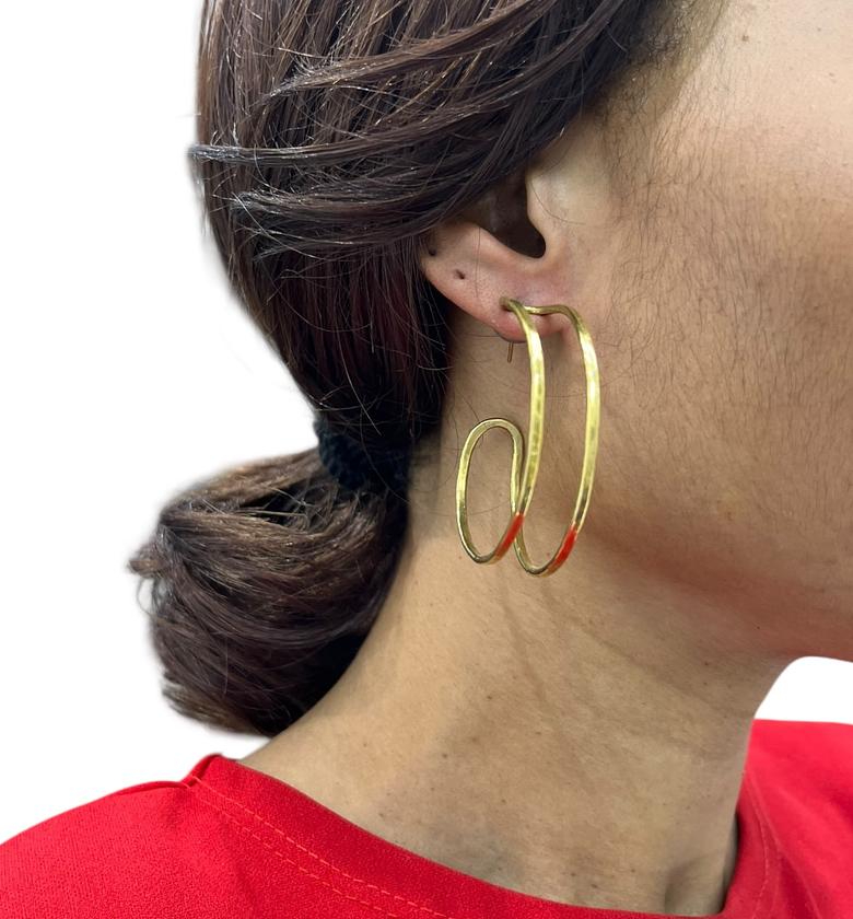 Nia Brass Spiral Earrings image