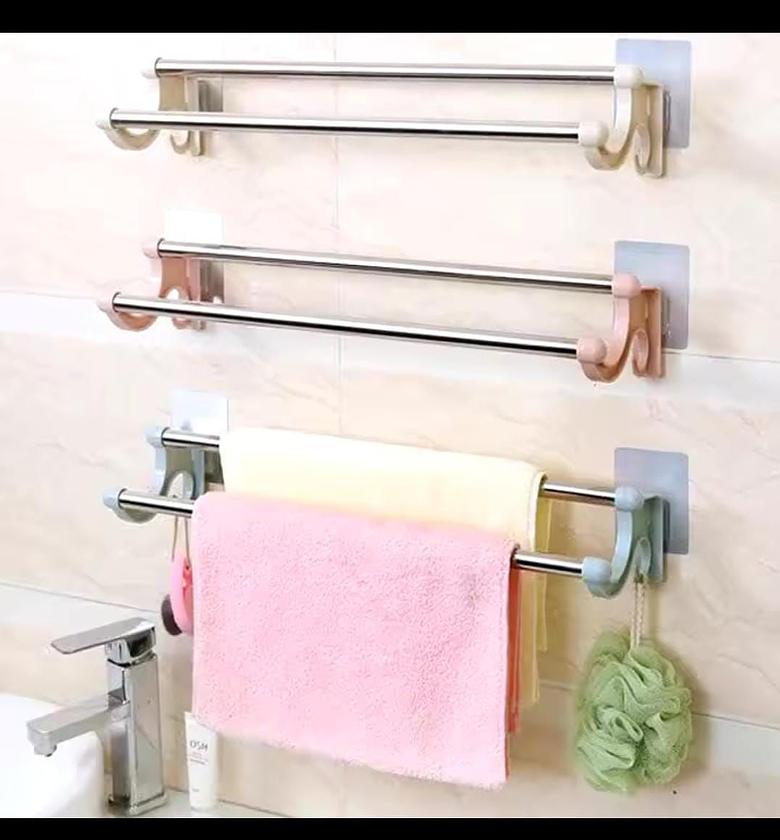 54cm self adhesive Double Pole Towel Holder image