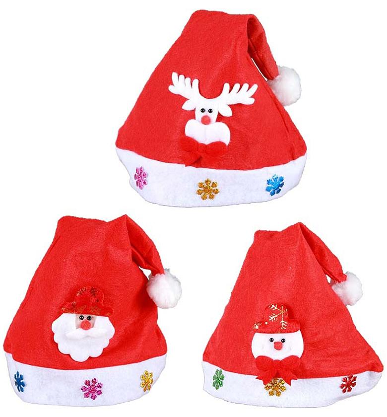 Festive Christmas Santa Hats, Cute Reindeer Snowman Design image