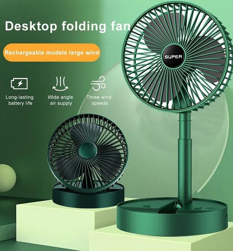 Rechargeable Folding Fan Portable Desk Fan Strong Wind image