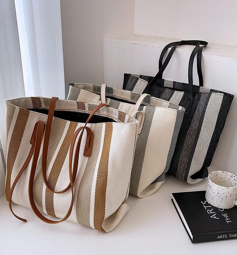 Stripped Tote Bag image