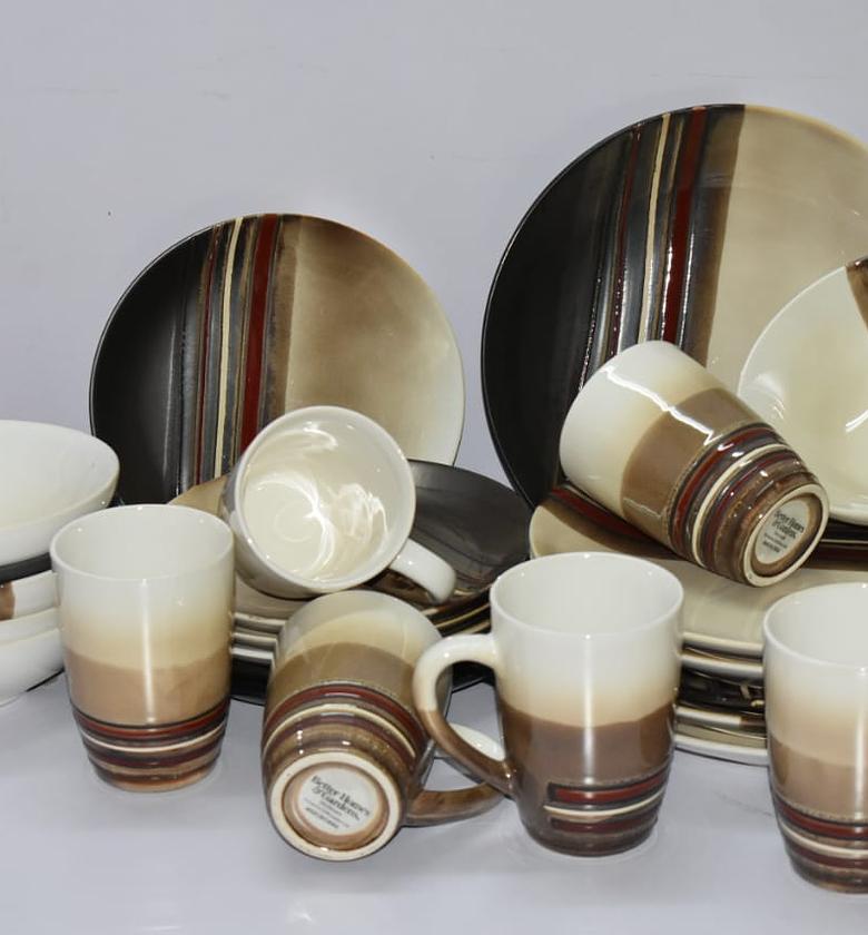 High quality 24pcs set ceramic Dinner sets ,A set consist of:  6pcs  Dinner mugs,  6pcs Dinner side plates, 6pcs  dinner bowls 6pcs dinner plates image