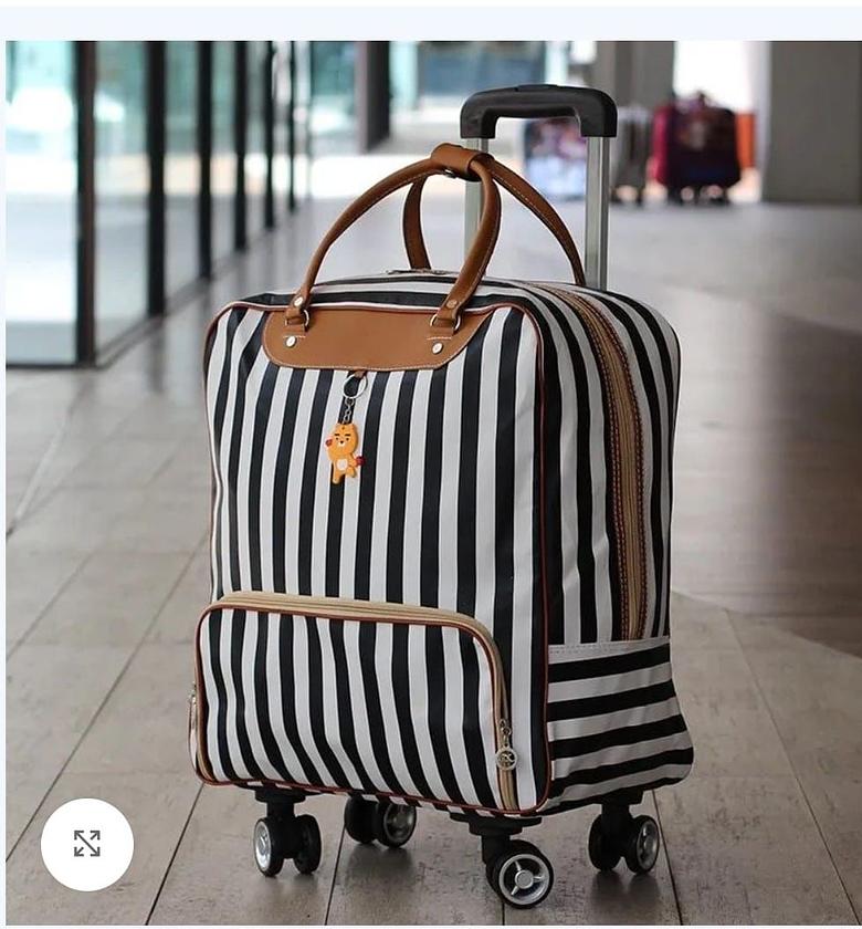 Large Travel Trolley Bag with shoulder belt & 4 Universal Wheels - 45*40cm  image