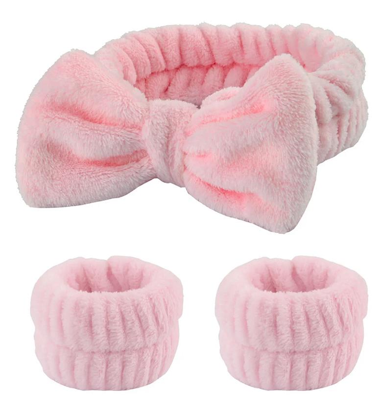 Pink headband and wristband set image
