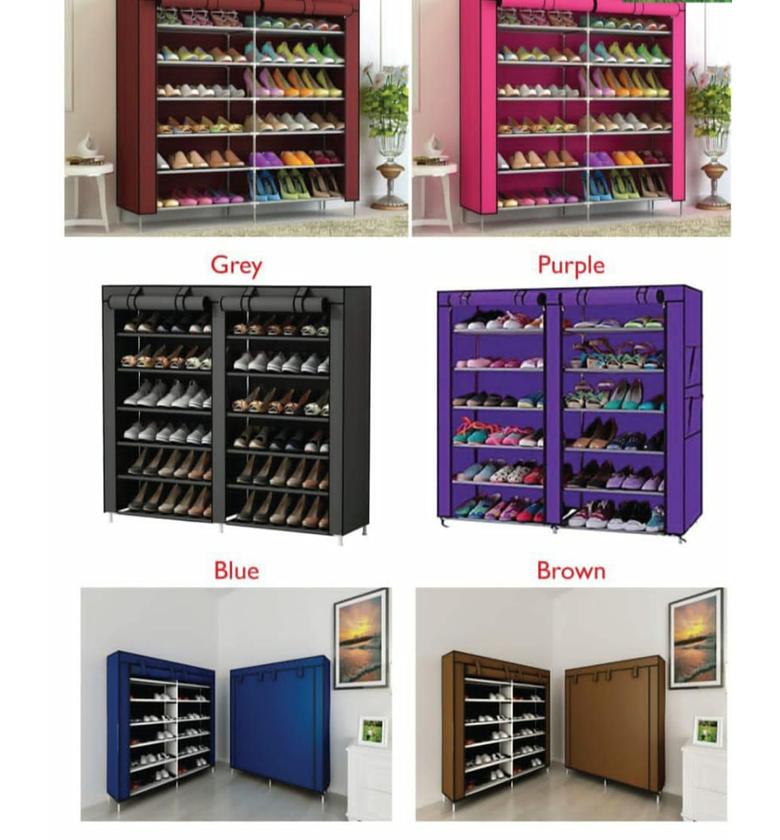 SHOE RACK. 36 Pair Double Column Shoe Racks image