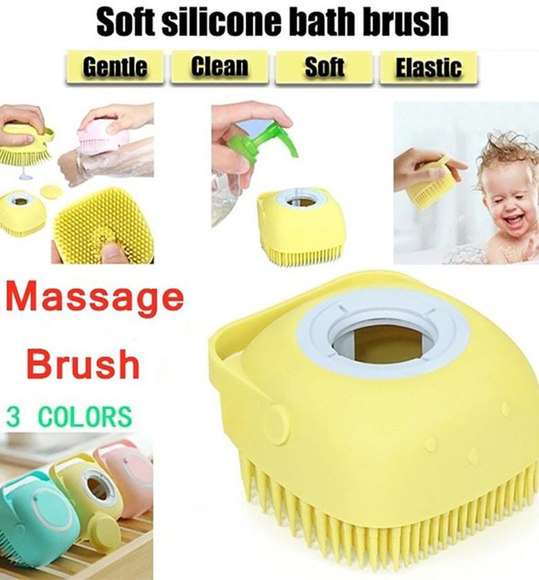 BATHING BRUSH. Shower /bathing silicon brush with liquid soap pot  image