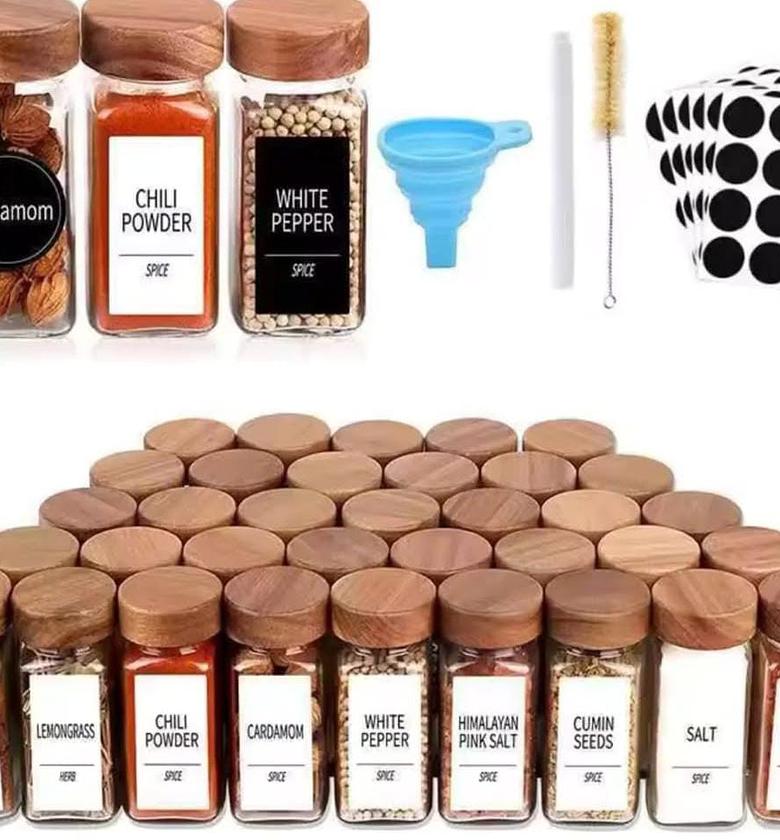 Spice jars set. image