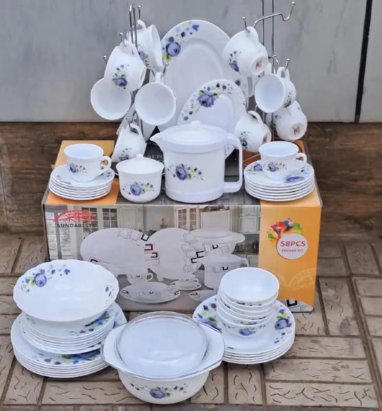 Dinner Set – 58-Piece Ceramic Tableware, Microwave and Dishwasher Safe image