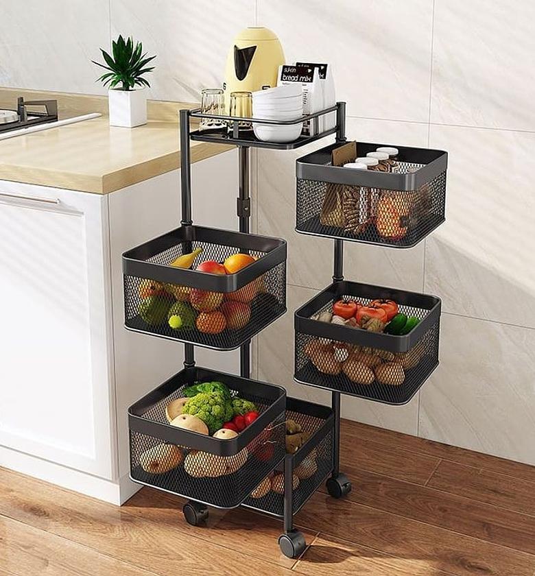 Rotating Multifunctional Storage Rack with wheels image