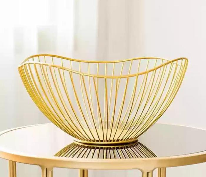 Generic Gold Lotus Fruit Bowl Basket Holder image