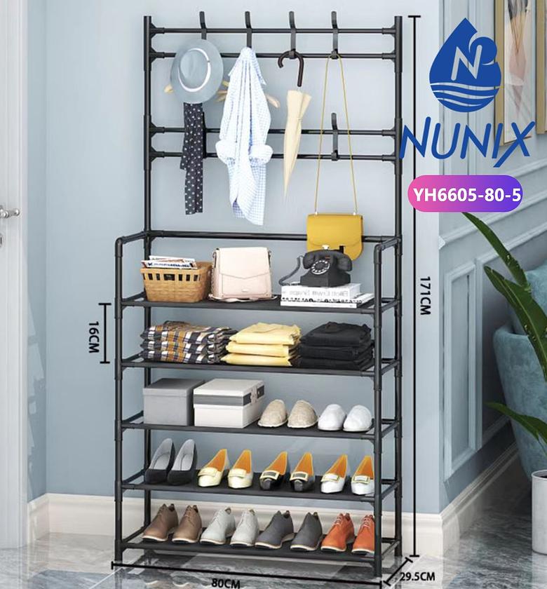 SHOE RACK. Nunix All-In-1 Shoe Rack/Coat Rack/Cap Scarf Bag Cloths Hanger image
