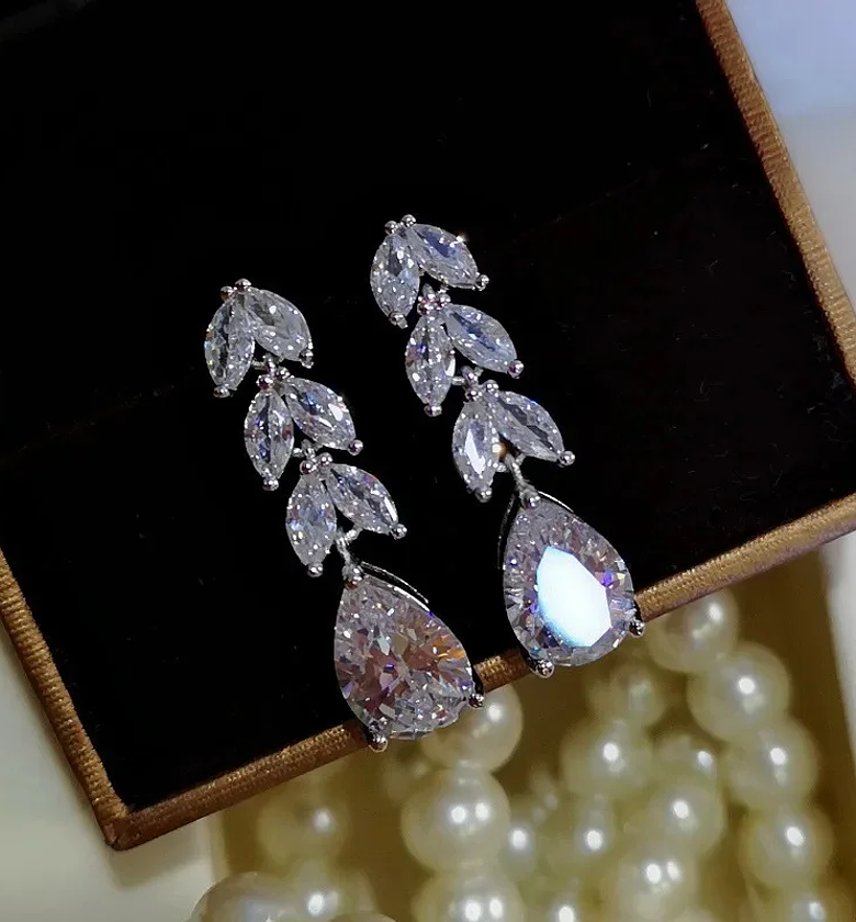 short drop cubic zirconia earrings image