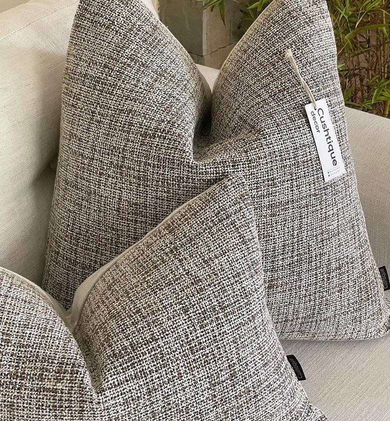 OATMEAL TWEED TEXTURED CUSHION image