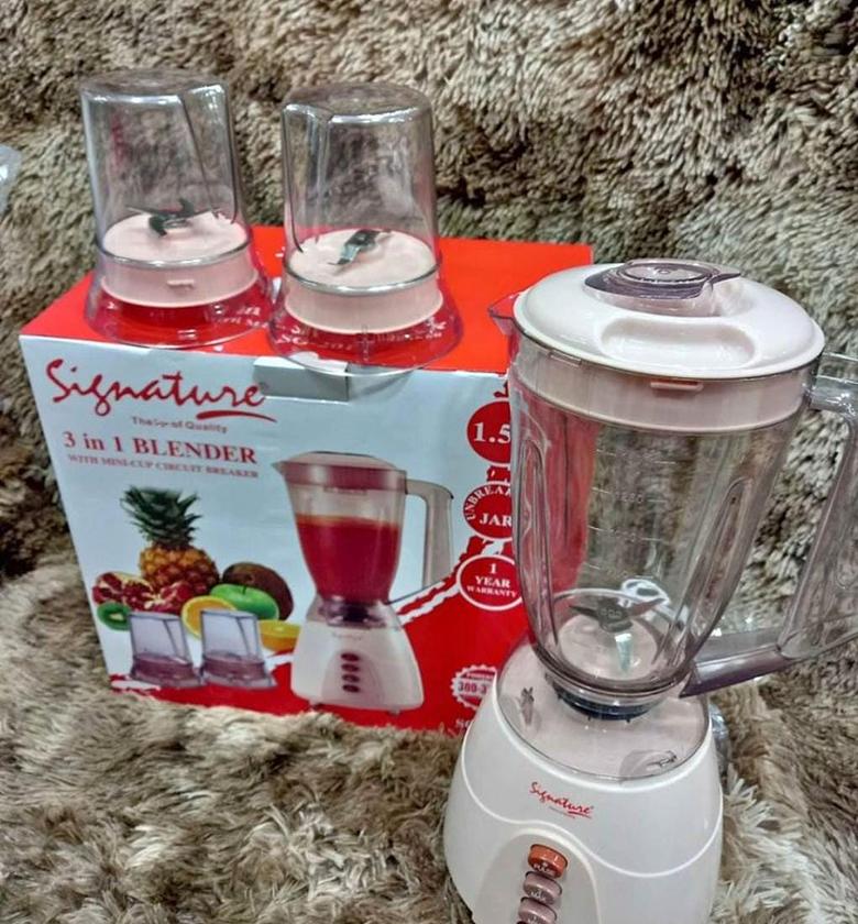 Signature Multi-use 3 In1 Blender, Grinder, Mincer- Unbreakable Jar image