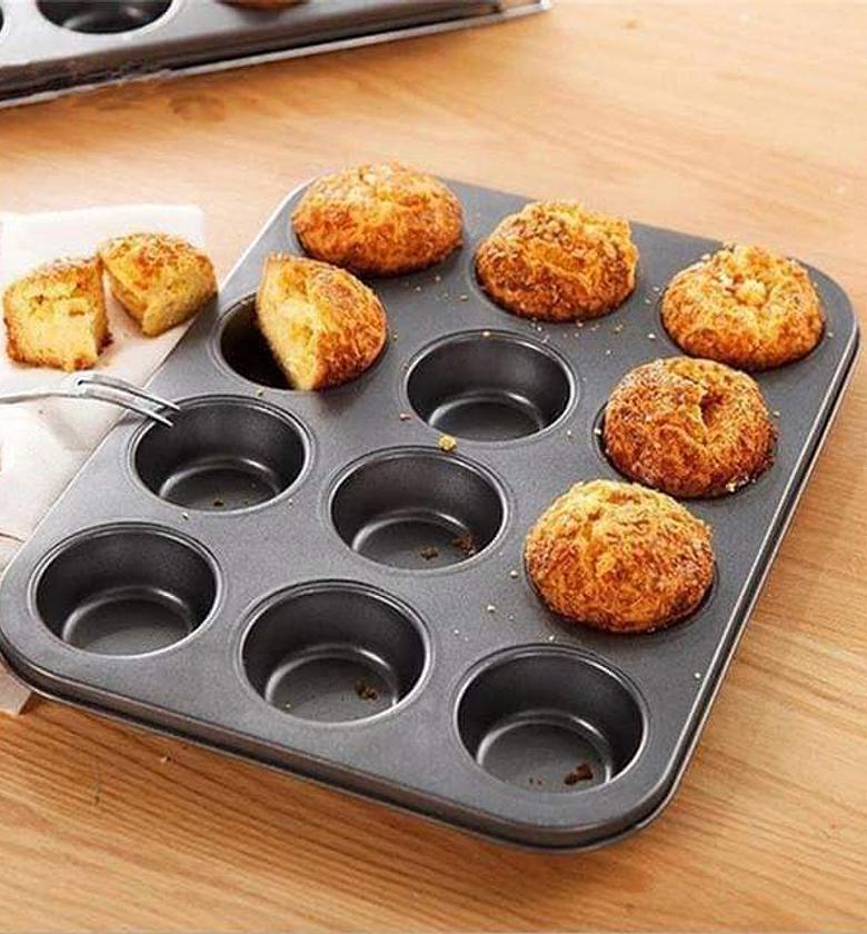  muffin pan for baking, nonstick cupcake tin 12 cup,  cup cake tray, premium cheesecake pans, dishwasher safe image