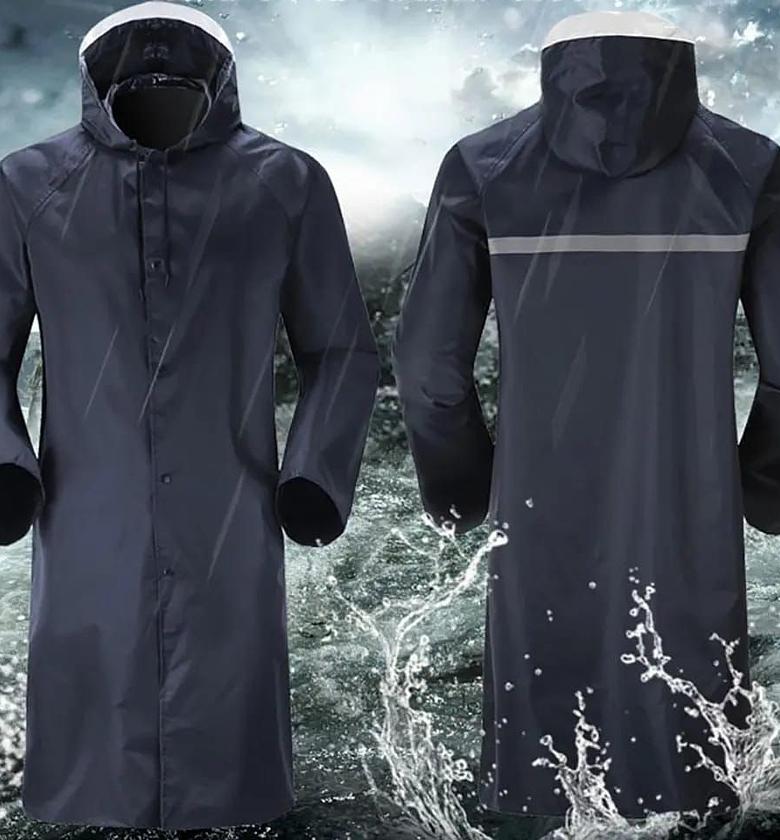 Adult raincoat with cap ,Very high quality length 110cms and upto 120kgs•Unisex image