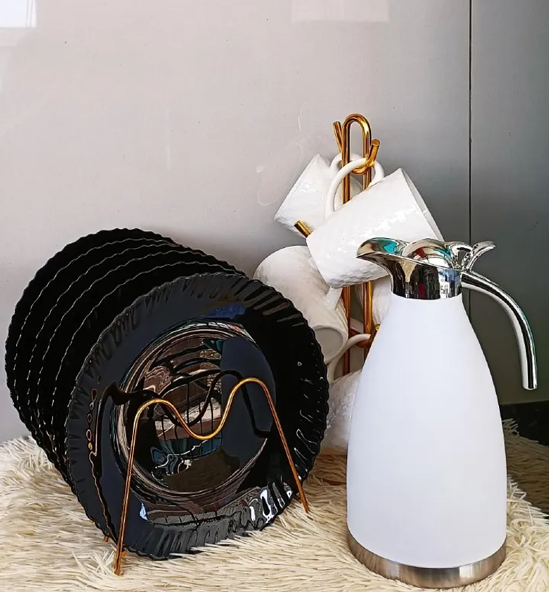 BREAKFAST SET. 13Pcs Dinner Sets (6 DINNER PLATES, 6 CUPS, 2-LITRES UNBREAKABLE FLASK) image