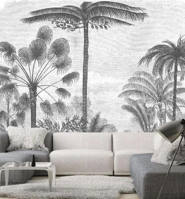 Tropical monochrome wallpaper image