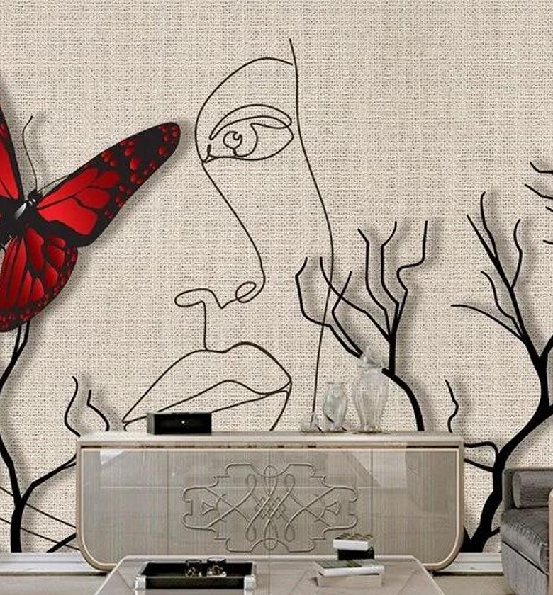 Woman faceline textured look image