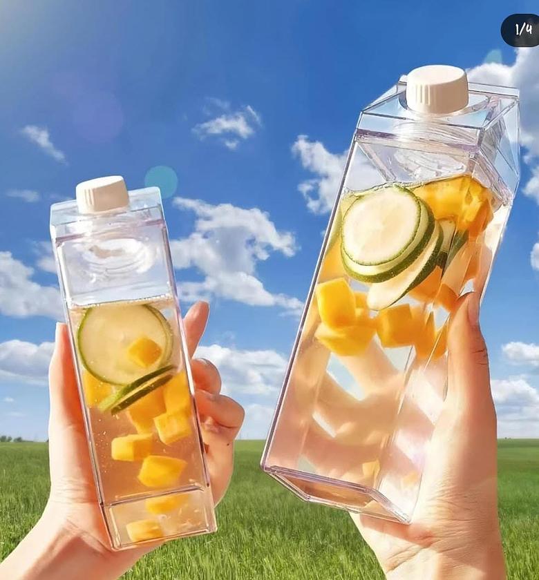Acrylic milk juice bottle. image