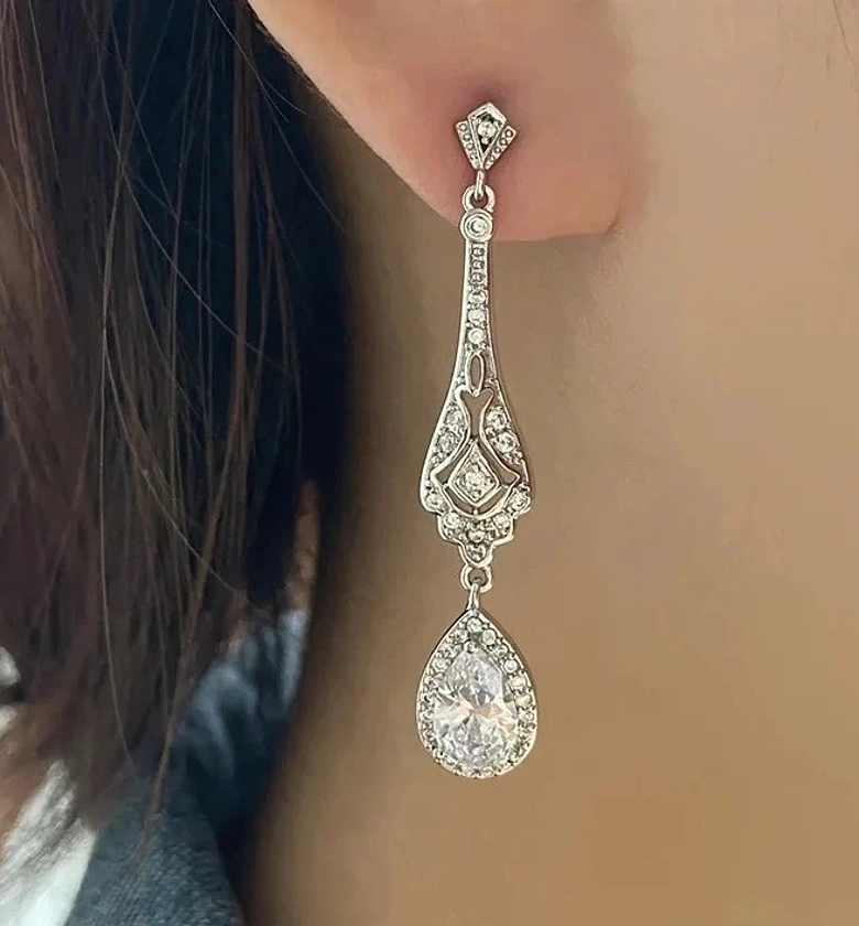 Long Cubic Zirconia  earring image