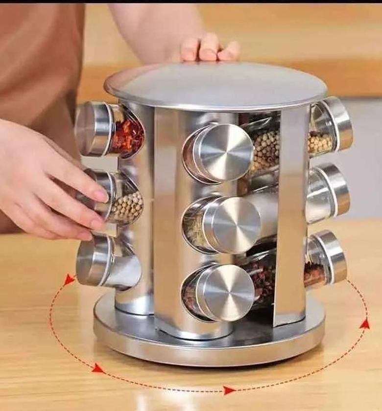 Spice Rack 12 Jars Revolving Countertop, Spice Organizer Tower, Spice Carousel Stand Holder  image