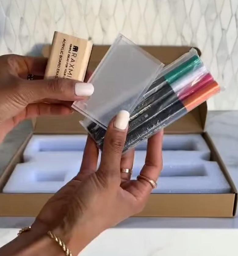 Acrylic desktop planner with LED light. image