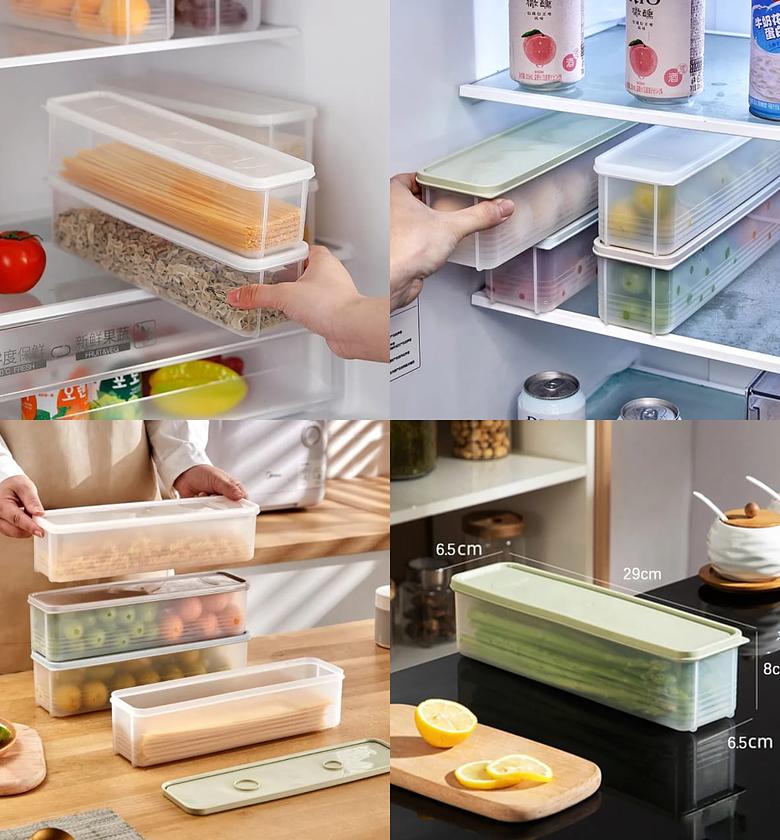 3PCS KITCHEN NOODLE SPAGHETTI CONTAINER WITH COVER image