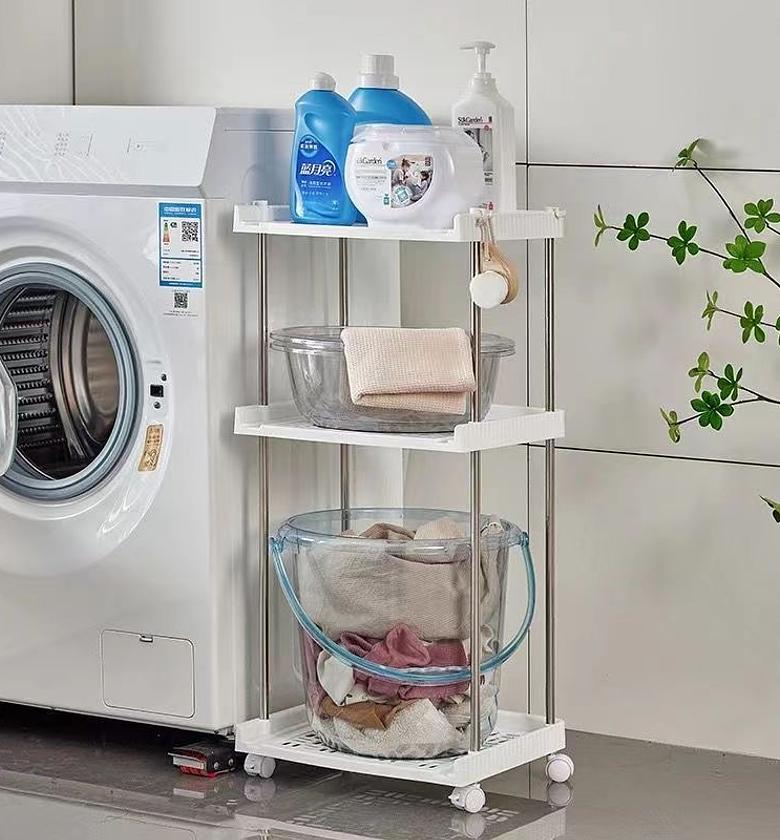 Rolling floor standing storage rack/organizer  S image