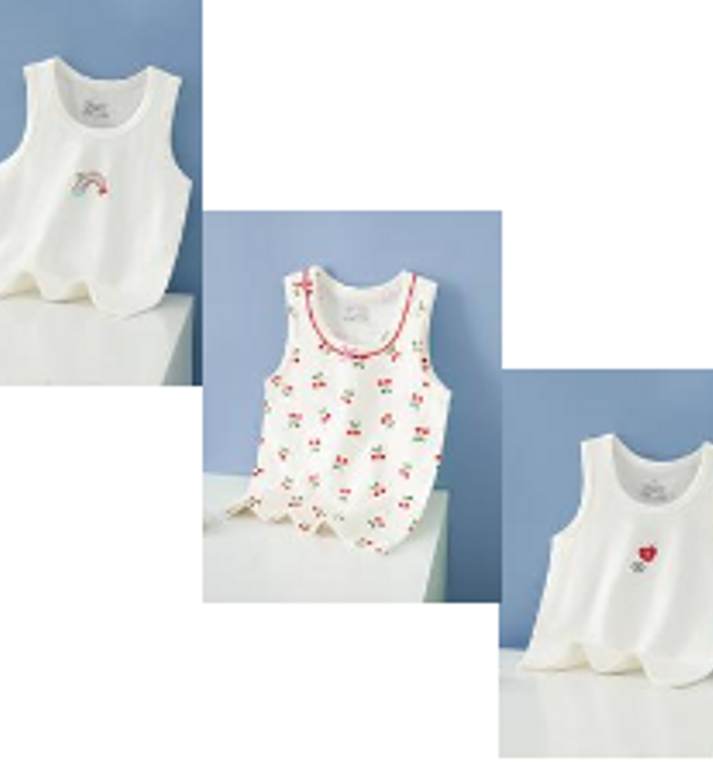 girls 3pck vests thick strap cherries image