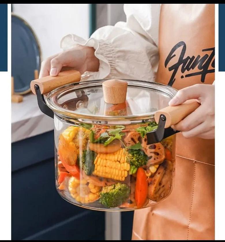 5.5 borosilicate glass cooking pot  image