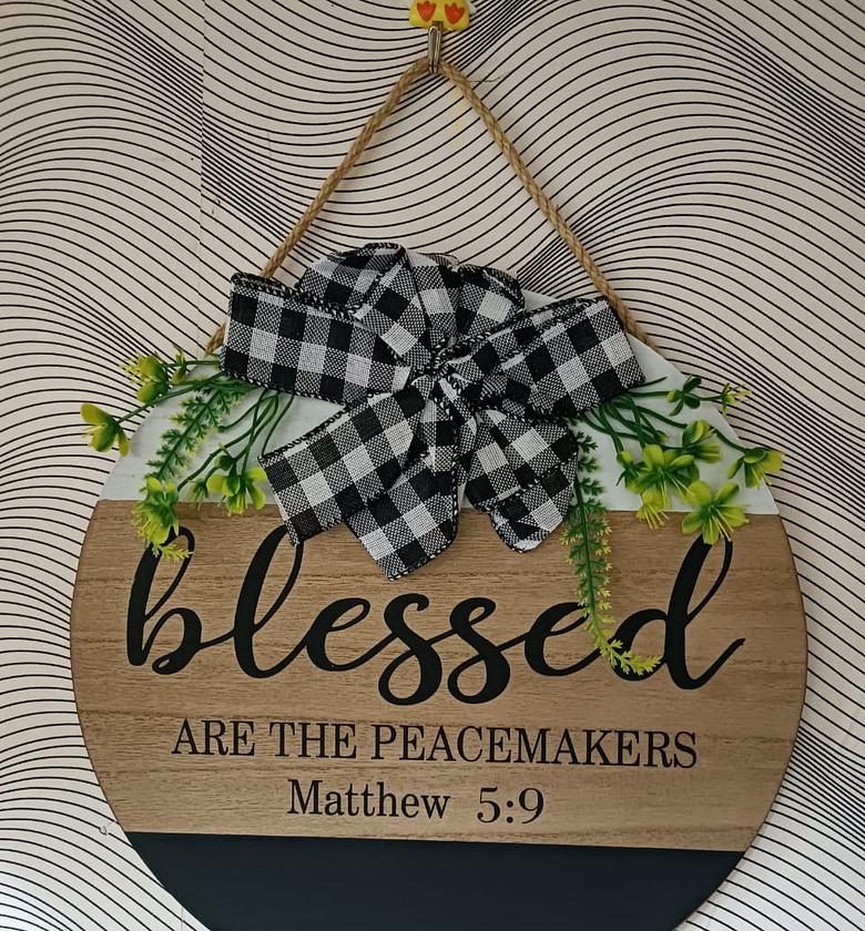 Round Wooden Wall Hanging Decorations  image