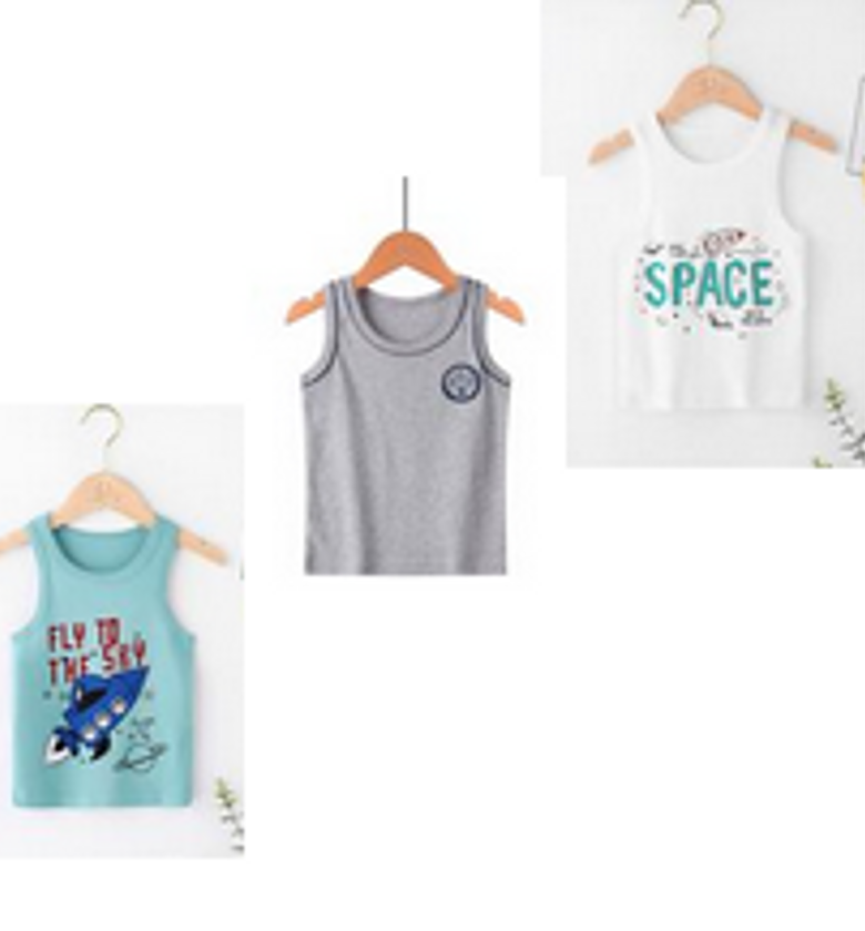 boys 3 pck vest space image