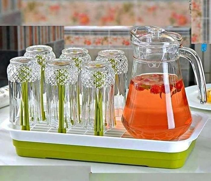 7Pcs Quality Water/juice Set 6 Glasses With 1 Jug image