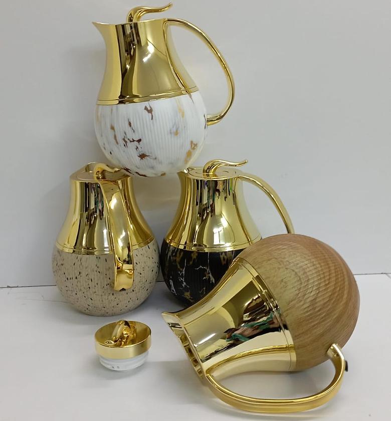 1L CIRCULAR POT thermos now available  ↗️COLOURS MARBLE~Black   ~White    ~ Brown   💠Capacity 1L ✅ image