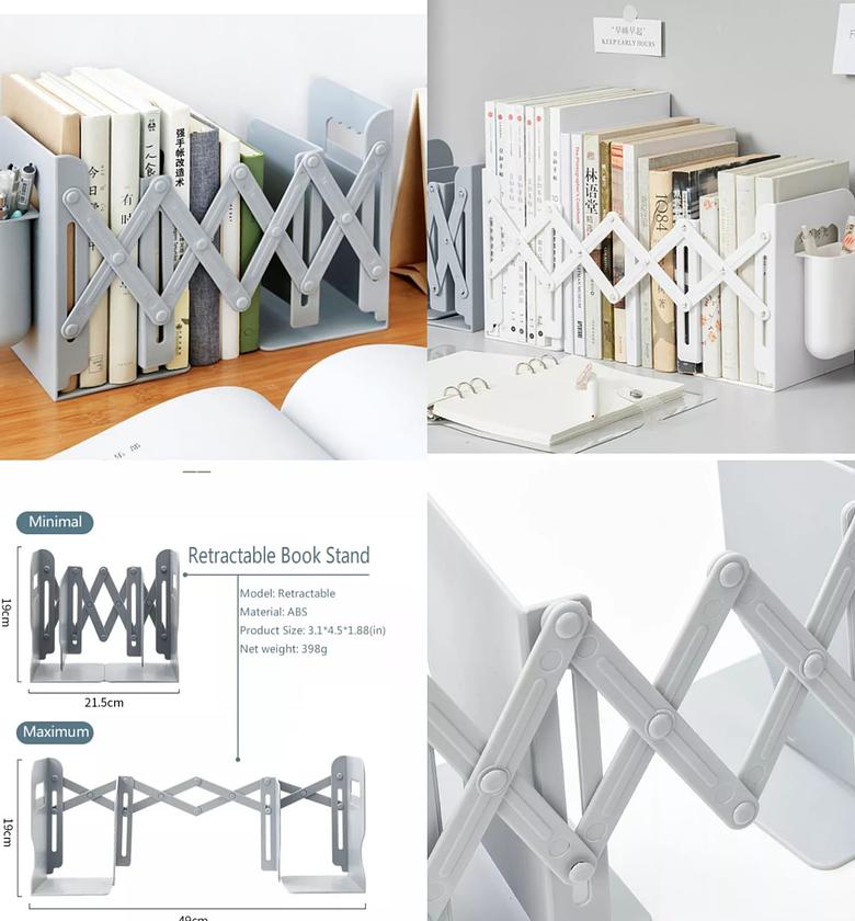 BOOKENDS. Retractable Bookends For Shelves image