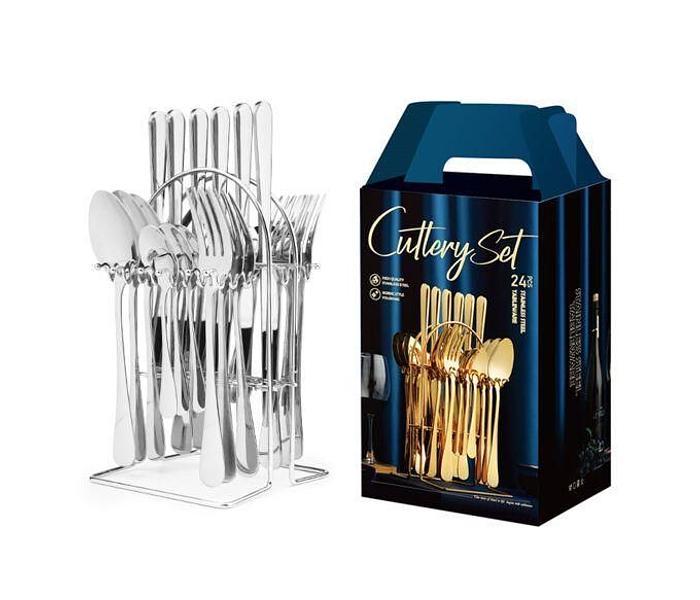 Generic 24Pcs Cutlery Set Stainless Steel Durable &amp; Affordable with stand image