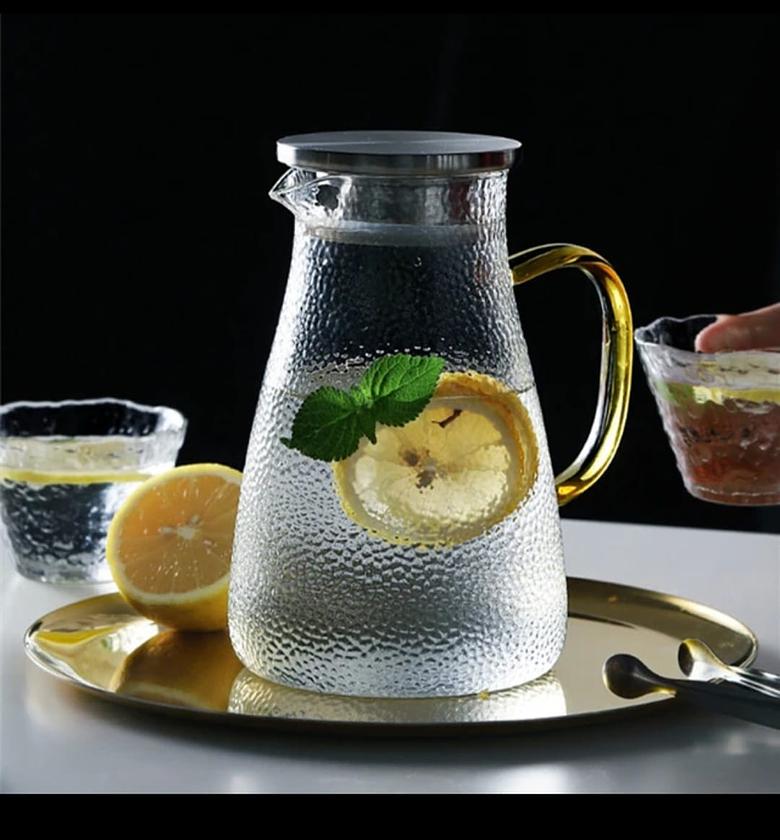 With Diamond Texture Patterns  💥Glass juice/ Tea pots/ water kettle    ✅Made of high quality borosilicate glass   ✅ Capacity 1.6 litres image