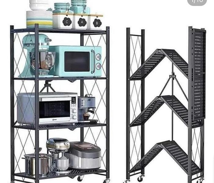 Camille Folding Storage Metal Storage Kitchen Rack-4 tier image