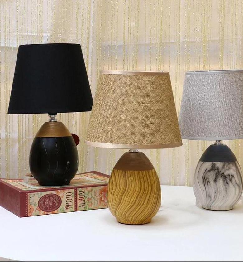 Bedside Lamps for Nightstand for Living Room with Fabric Shade, image