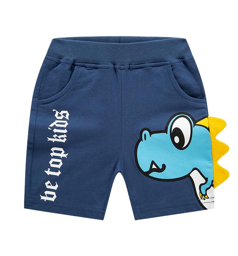 Kids blue shorts dino image